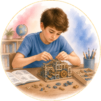 Autisme-de-haut-niveau Icône aquarelle illustrant l'autisme de haut niveau (ex-syndrome d'Asperger)
