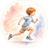 Hyperactivite Icône aquarelle illustrant l'hyperactivité chez l'enfant TDAH