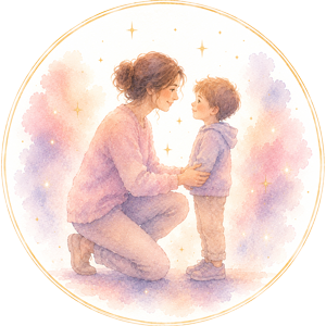 Icône aquarelle illustrant la compréhension des émotions et comportements de l'enfant