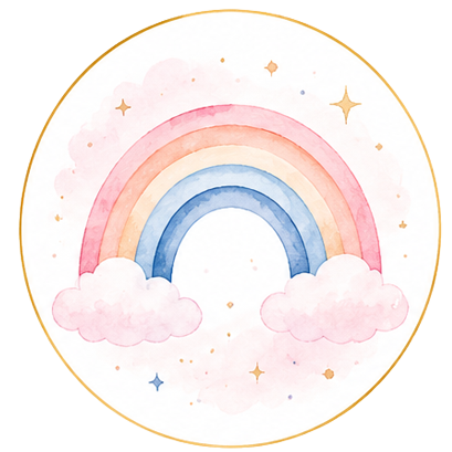 Icône aquarelle d'un arc-en-ciel, symbole des Troubles du Spectre de l'Autisme