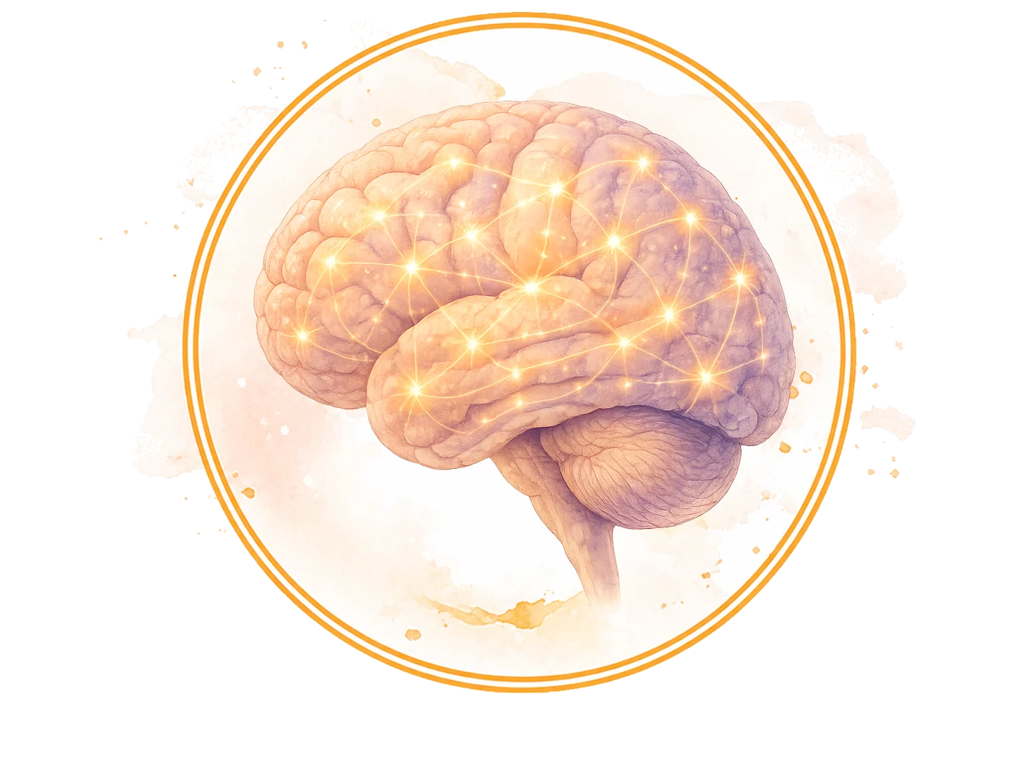 Illustration cerveau aquarelle — bilan psychologique enfant Arles